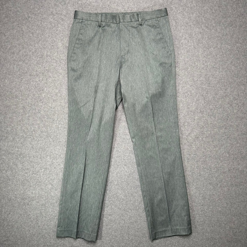 Calvin Klein Mens Grey Green Heathered Stretch Dress Pants 31x30 M54 PC901‎